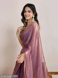 Solid Beads and Stones Two - Tone Party Wear Saree