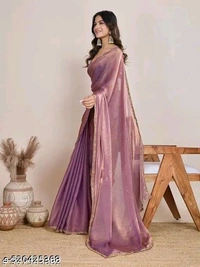 Solid Beads and Stones Two - Tone Party Wear Saree