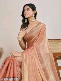 Solid Beads and Stones Two - Tone Party Wear Saree