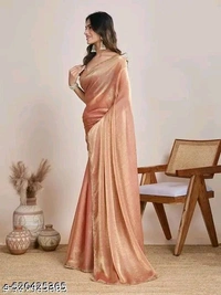 Solid Beads and Stones Two - Tone Party Wear Saree