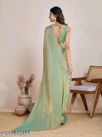 Solid Beads and Stones Two - Tone Party Wear Saree