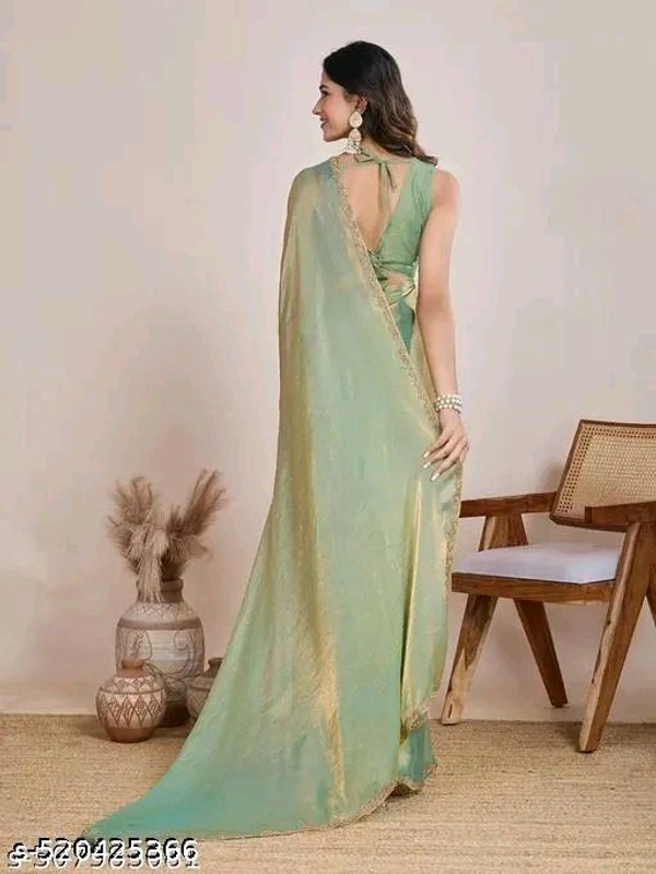 Solid Beads and Stones Two - Tone Party Wear Saree