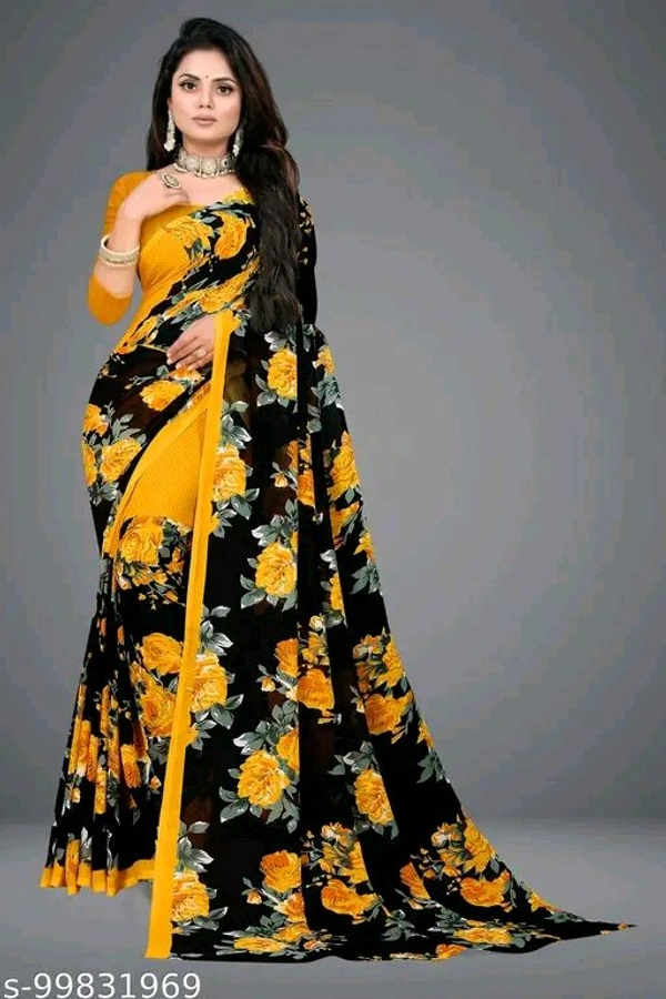 Daily Wear Printed Saree with unstitched Blouse Piece