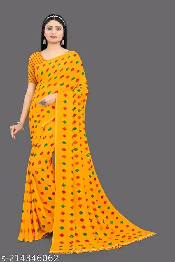Daily Wear Printed Saree with unstitched Blouse Piece