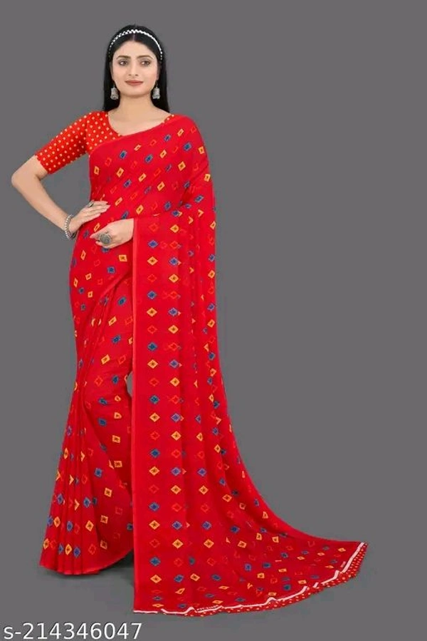 Daily Wear Printed Saree with unstitched Blouse Piece