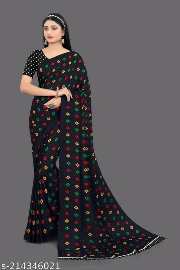 Daily Wear Printed Saree with unstitched Blouse Piec