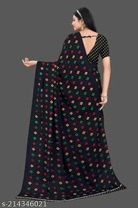 Daily Wear Printed Saree with unstitched Blouse Piec