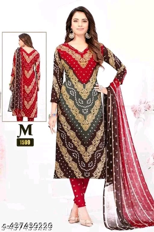 Polyster/Crepe fabric-Women's Printed Suits & Dress Materials with Dupatta