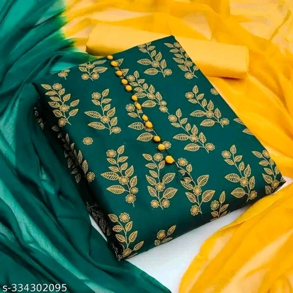 Cotton Dress Material For Women With Printed Work