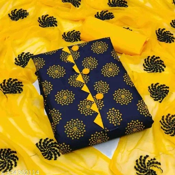 Cotton Dress Material For Women With Printed Work
