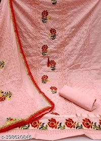 COLOURSTORY® Cotton Suit Dress Material,Unstitched Cotton Blend Kurta,Churidar Material Embellished,Semi Stitched Cotton Blend Salwar Suit Material Solid,suits material for girls,best cotton suits material