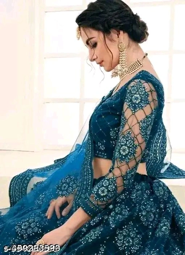 Embroidered Lehenga Choli Set with Dupatta for girls and womens || Chain Work Party Wear Lehenga || Designer Chain Embellished Lehenga