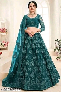 Embroidered Lehenga Choli Set with Dupatta for girls and womens || Chain Work Party Wear Lehenga || Designer Chain Embellished Lehenga