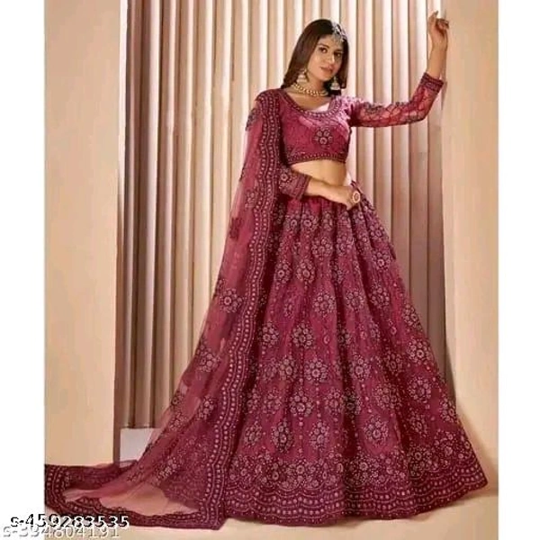 Embroidered Lehenga Choli Set with Dupatta for girls and womens || Chain Work Party Wear Lehenga || Designer Chain Embellished Lehenga