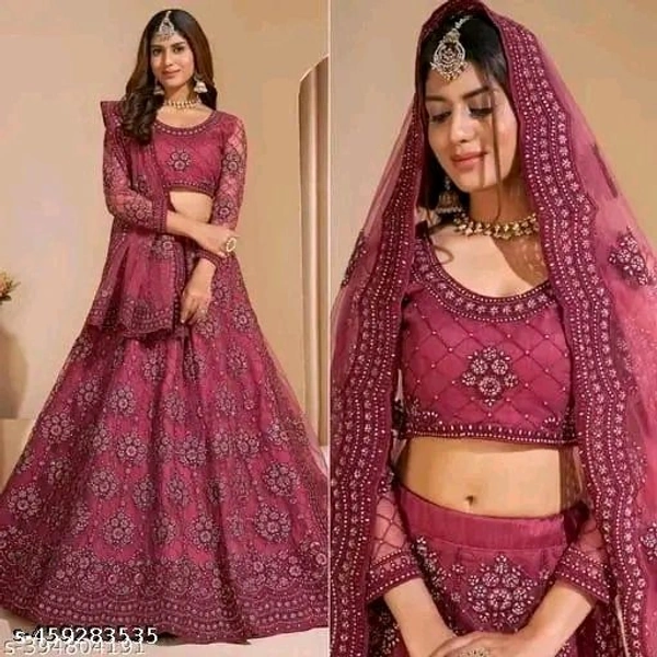 Embroidered Lehenga Choli Set with Dupatta for girls and womens || Chain Work Party Wear Lehenga || Designer Chain Embellished Lehenga