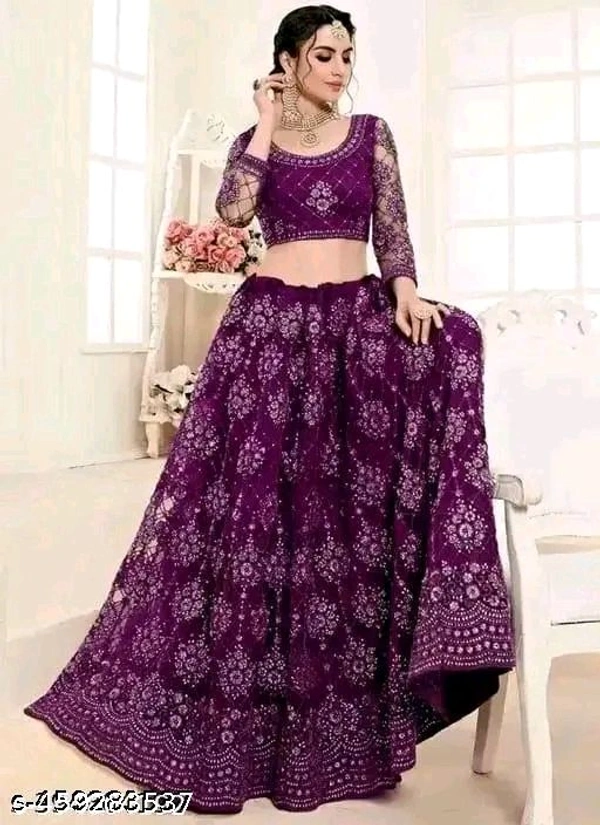 Embroidered Lehenga Choli Set with Dupatta for girls and womens || Chain Work Party Wear Lehenga || Designer Chain Embellished Lehenga