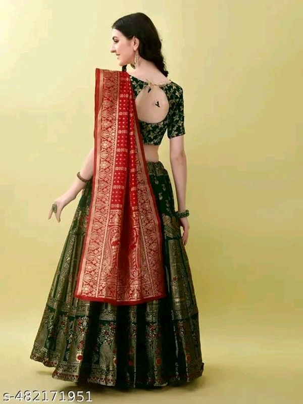 banarasi art silk  jacuard   lehenga choli  with  women  wedding party