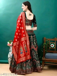 banarasi art silk  jacuard   lehenga choli  with  women  wedding party