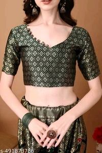 Green and Red Banarasi Silk Work Lehnega Choli with Dupatta For Marriage,Holi,Navaratri,Engagement Parties or Bridal Showers,Anniversaries, Birthday,Reception,Sangeet or Mehendi