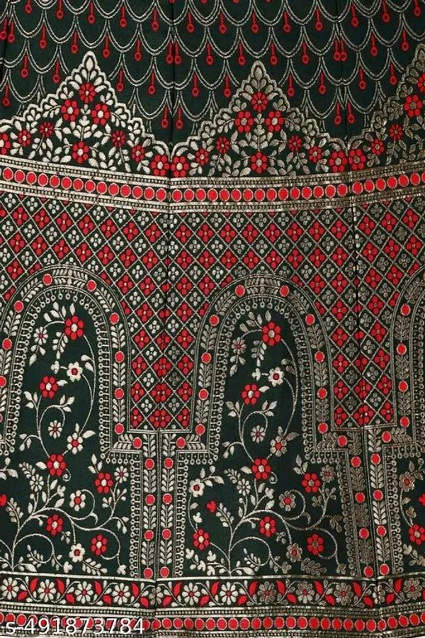 Green and Red Banarasi Silk Work Lehnega Choli with Dupatta For Marriage,Holi,Navaratri,Engagement Parties or Bridal Showers,Anniversaries, Birthday,Reception,Sangeet or Mehendi