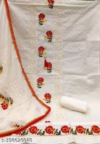 COLOURSTORY® Cotton Suit Dress Material,Unstitched Cotton Blend Kurta,Churidar Material Embellished,Semi Stitched Cotton Blend Salwar Suit Material Solid,suits material for girls,best cotton suits material