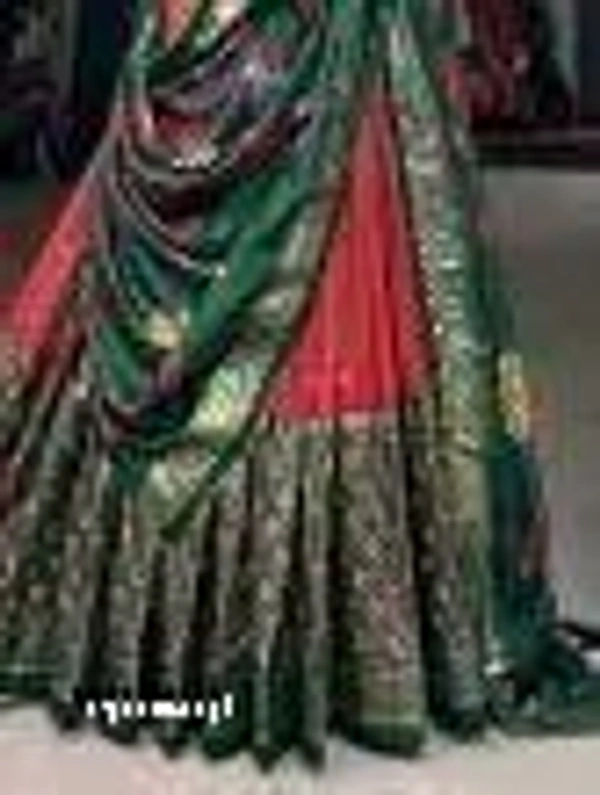 Women's Floral & Patola Print With Foil Work Tussar Silk Ethnic wear