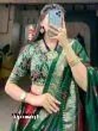 Women's Floral & Patola Print With Foil Work Tussar Silk Ethnic wear