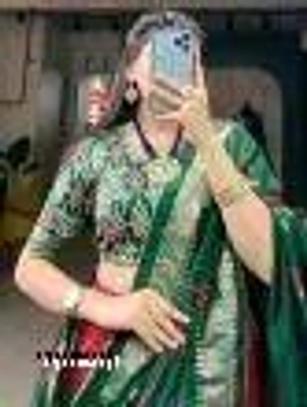 Women's Floral & Patola Print With Foil Work Tussar Silk Ethnic wear