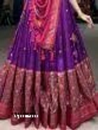 Women's Floral & Patola Print With Foil Work Tussar Silk Ethnic wear