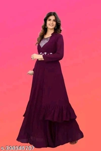 Fancy Elegant Women Top & Bottom Sets - M