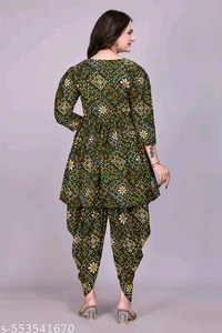 Women's Stylish Trendy Same Tone Bandhani Top & Bottom Set - S
