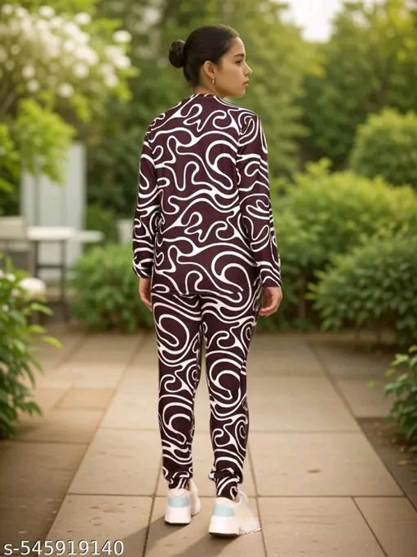 Signatures Swirl Lounge Set with Pockets – Burgundy & White - Xl