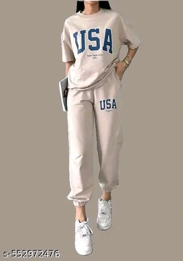 Womens Round Neck Half Sleeve Printed Women Top & Bottom Sets - Xs