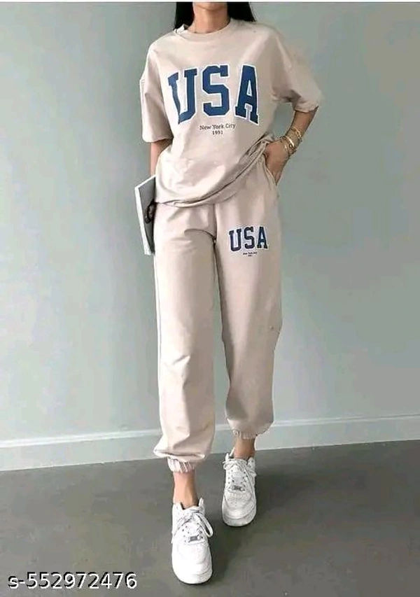 Womens Round Neck Half Sleeve Printed Women Top & Bottom Sets - Xs