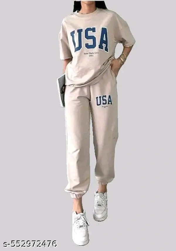 Womens Round Neck Half Sleeve Printed Women Top & Bottom Sets - Xl