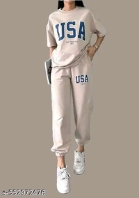 Womens Round Neck Half Sleeve Printed Women Top & Bottom Sets - Xl