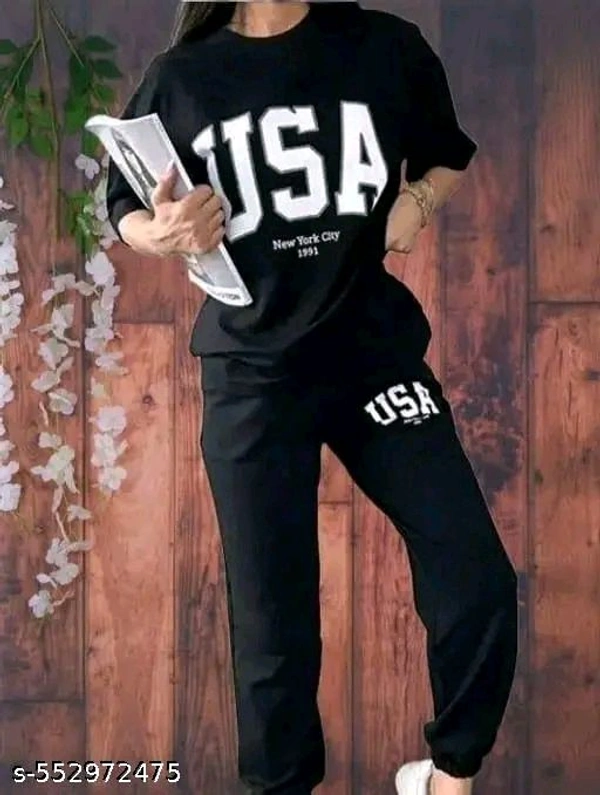 Womens Round Neck Half Sleeve Printed Women Top & Bottom Sets - Xs