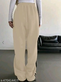 Women's Solid Straight Fit Mid-Rise Trousers - M