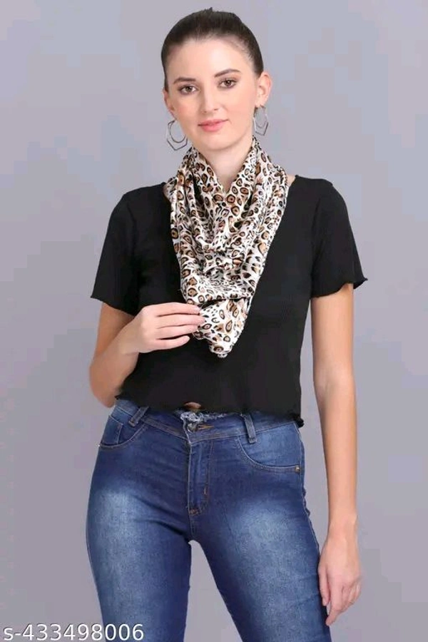 GLAUCUS Satin Silky Elegant Women Digital Print Scarf