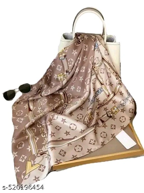AVANTE Women's Printed Shiny Dubai Style Luxury Floral Pattern Satin Head Scarf - Neck Scarf (Square)