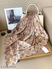 AVANTE Women's Printed Shiny Dubai Style Luxury Floral Pattern Satin Head Scarf - Neck Scarf (Square)