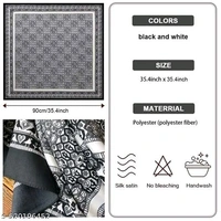 AVANTE Women's Printed Shiny Dubai Style Luxury Floral Pattern Satin Head Scarf - Neck Scarf (Square)