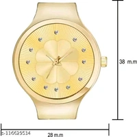 Unique Flower Designer Round Dial Attractive Metal Belt Analog Watches for Women