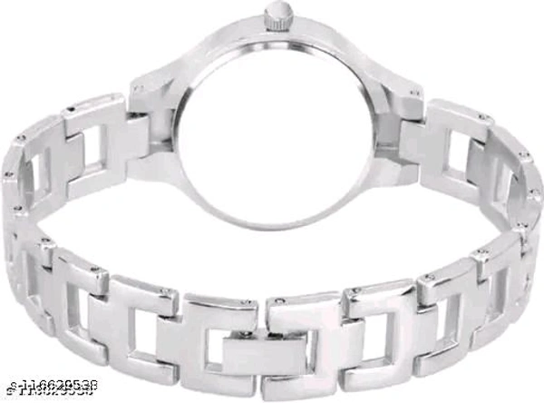 Unique Flower Designer Round Dial Attractive Metal Belt Analog Watches for Women
