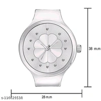 Unique Flower Designer Round Dial Attractive Metal Belt Analog Watches for Women