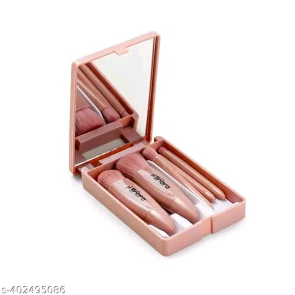 Minara Makeup Brush Applicator Set of 5 with Mirror (Nude Colour)