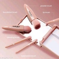 Minara Makeup Brush Applicator Set of 5 with Mirror (Nude Colour)