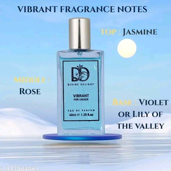 Vibrant 40ml Unisex Perfume By Divine Delight | Long-Lasting Floral Scent with Jasmine & Rose | Daily Wear Fragrance for Men & Women