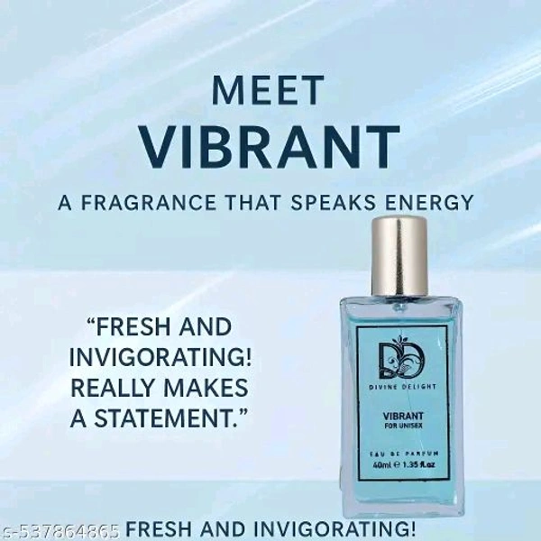Vibrant 40ml Unisex Perfume By Divine Delight | Long-Lasting Floral Scent with Jasmine & Rose | Daily Wear Fragrance for Men & Women