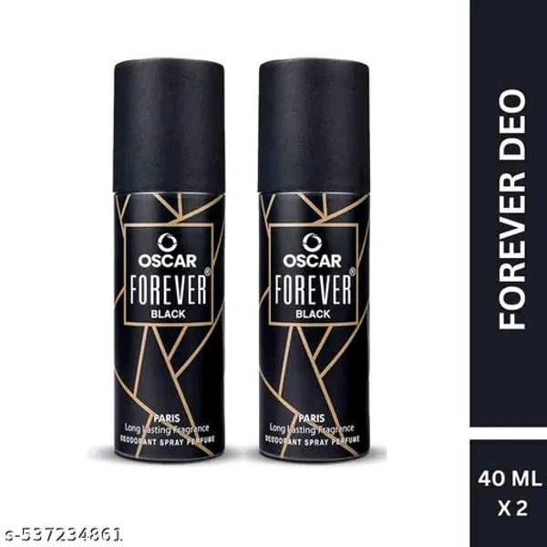 Oscar Forever Paris Black Nano Travel Size Pack Deo Perfume Body Spray - For Men (40ml X 2 )